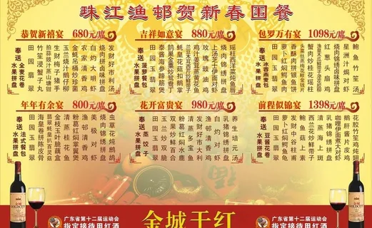 新年围餐菜牌图片