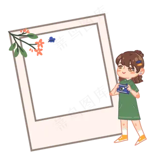 小女孩和小花相框 小女孩和小花相框