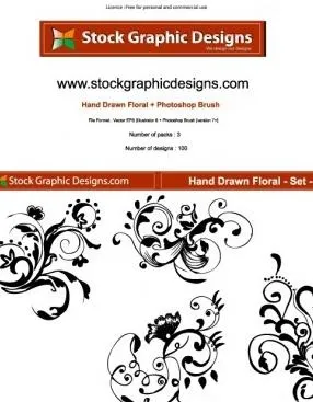 手绘花卉eps,ai矢量模版下载