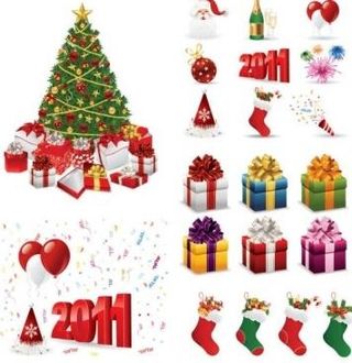 2011圣诞节元素矢量