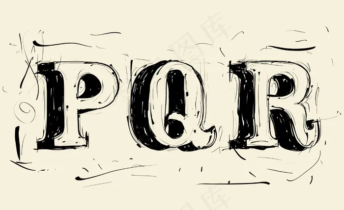 手绘涂鸦矢量字体的垃圾eps,ai矢量模版下载