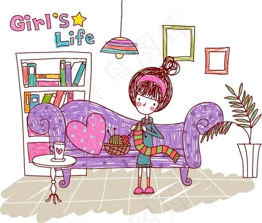 女孩的生命载体life7 EPS的...eps,ai矢量模版下载