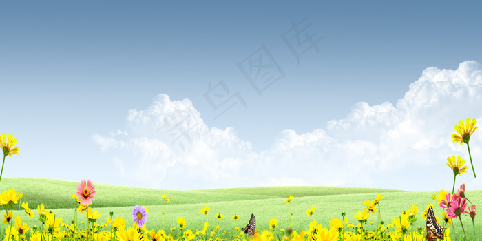 春天背景图psd模版下载