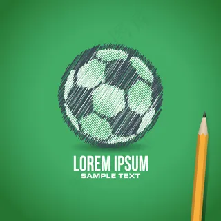 手绘足球插画矢量素材