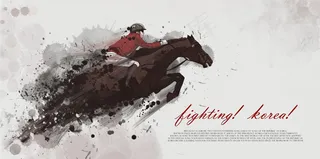 马术比赛人物插画PSD分层素