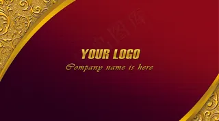 尊贵典雅红色个性名片PSD设计模板