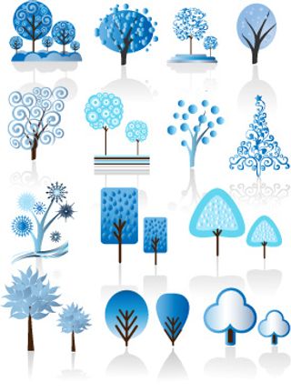 可爱的树木矢量