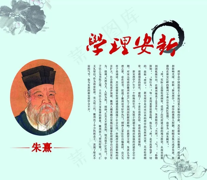朱熹简介图片(6299X5850(DPI:200))psd模版下载