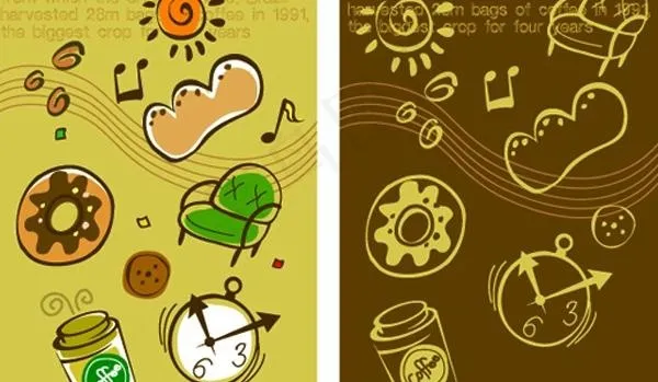 食物主题可爱背景矢量素材ai矢量模版下载