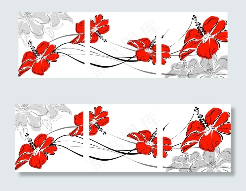 三联红色白色花