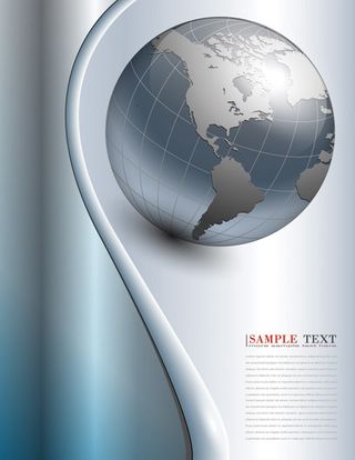 矢量银色地球画册封面
