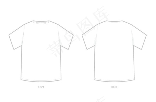 白色t恤正反面模板矢量素材ai矢量模版下载