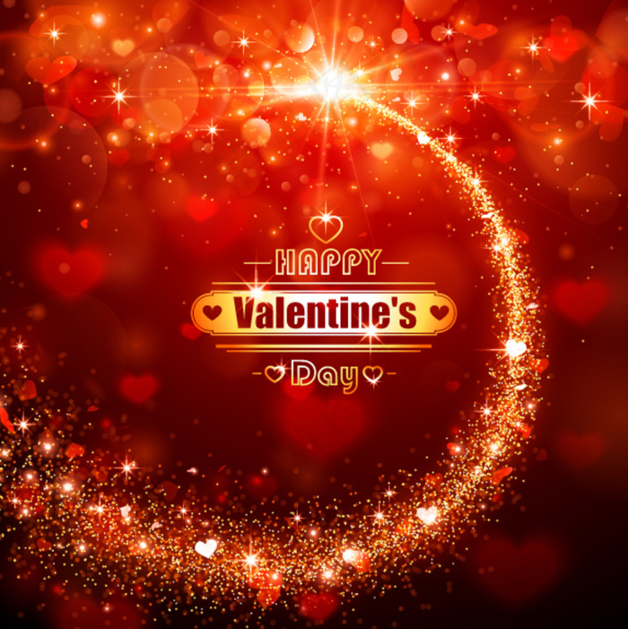 情人节红色爱心背景矢量素材图片