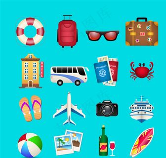 旅行图标矢量素材图片
