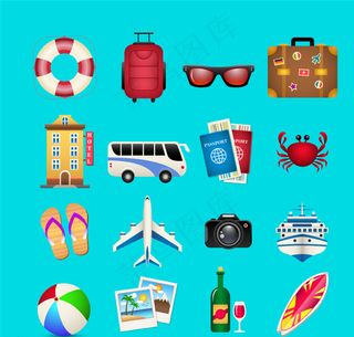 旅行图标矢量素材图片