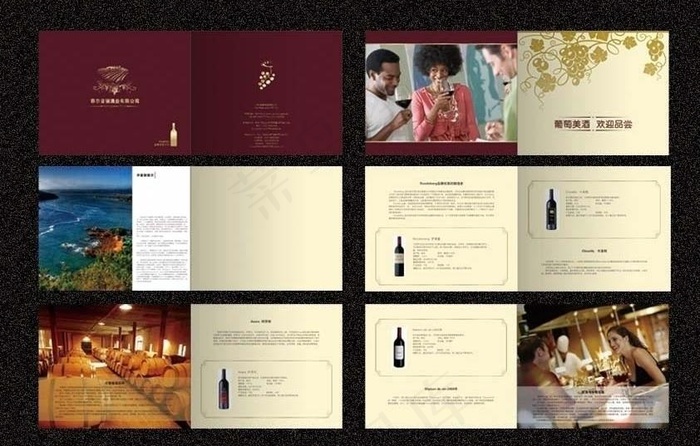 菲尔普丽酒业有限公司 红酒画册图片cdr矢量模版下载