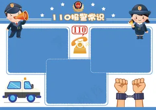 110宣传报警常识小报电子手抄报