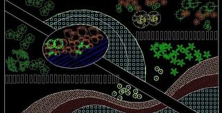 居住区下游园绿化图