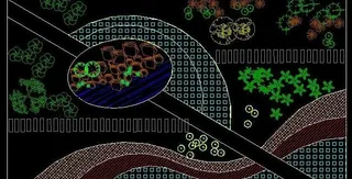居住区下游园绿化图