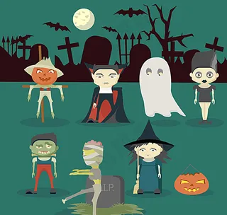 恐怖万圣角色矢量素材图片