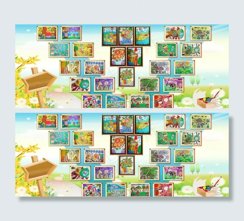 儿童美术作品展图片(7874X3543(DPI:50))psd模版下载