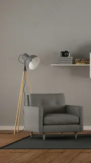 沙发与落地灯高清摄影图片