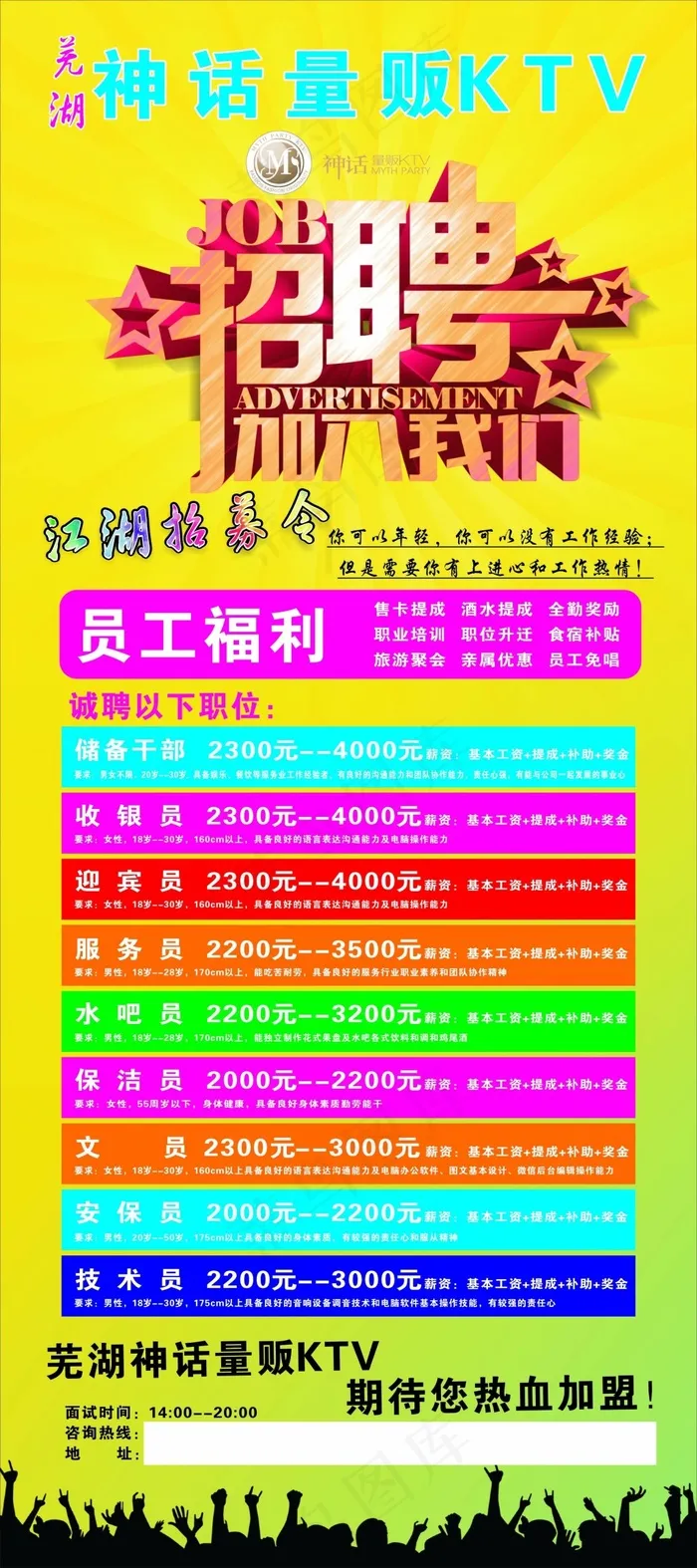 神话KTV招聘展架加入我们cdr矢量模版下载