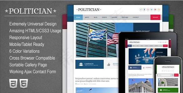 政界网页模板下载 html5