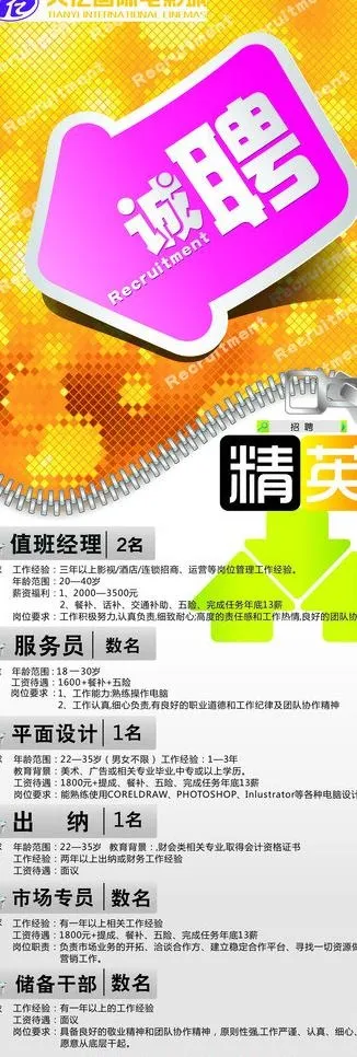 招聘展架图片cdr矢量模版下载