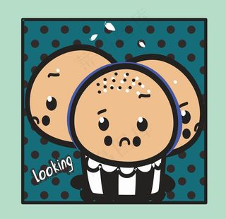 卡通图案儿童矢量人物小光头男孩