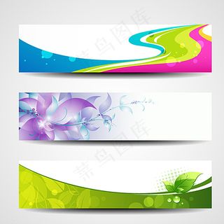 幻彩横幅矢量素材图片