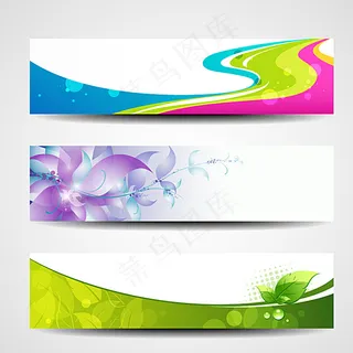 幻彩横幅矢量素材图片