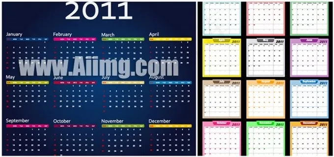 2011简洁日历eps矢量