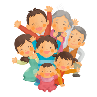 春节一家团聚手绘卡通素材免费下春节一家团聚手绘卡通素材免费下