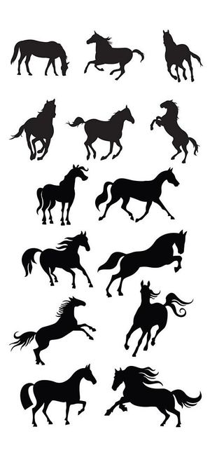 马儿剪影矢量素材