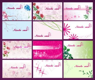 花卉名片模版设计PSD素材