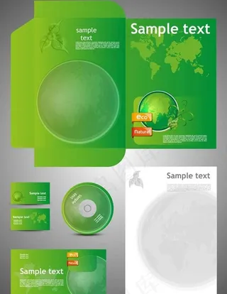 环保主题的企业VI模板矢量素材