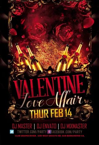 动感情人节派对海报PSD素材