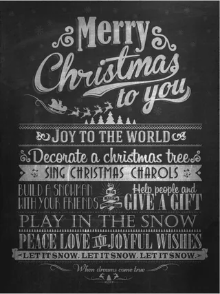 圣诞节粉笔艺术字矢量素材