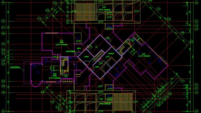 黄埔雅苑 5座住宅楼机房层平面图图...