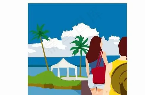 韩国夏天假日旅游矢量图12