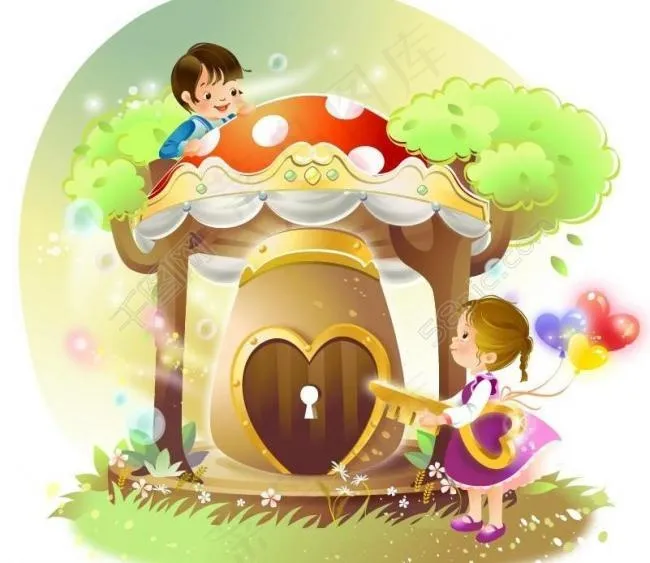 卡通儿童插画图片ai矢量模版下载
