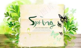 绿草鲜花背景图片