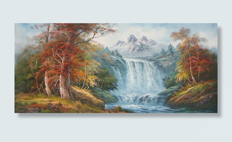 树林景油画图片