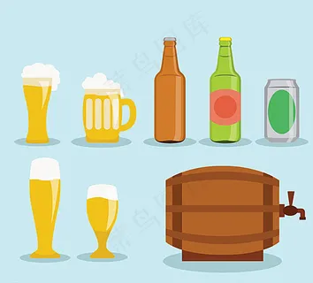 卡通啤酒元素图片