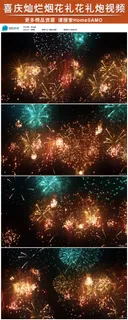 喜庆灿烂烟花礼花礼炮视频led背景...