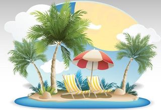 夏季热带海岛旅游背景矢量06