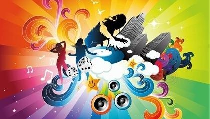 颜色矢量的主题音乐海报的趋势