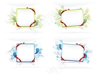 与潮流花纹矢量绕带电子公告板