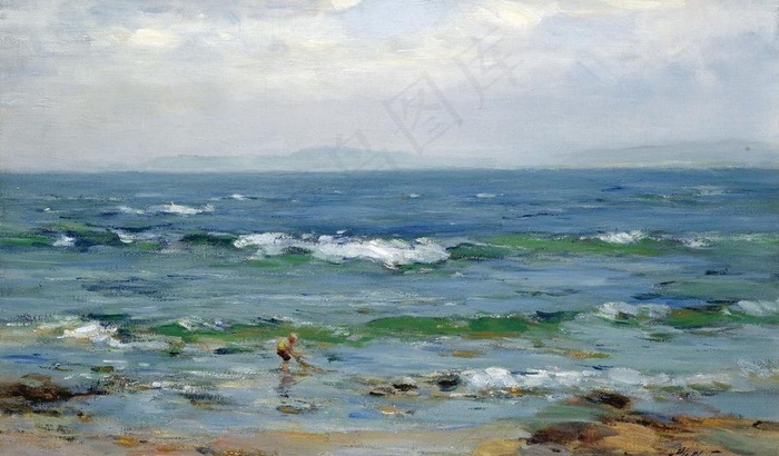 大海油画图片